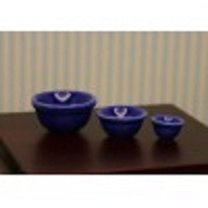 Set of 3 Blue Mixing Bowls