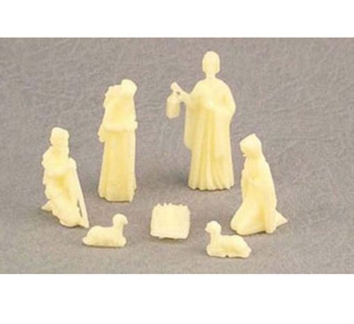 Christmas Holiday 6 Piece Creme Plastic Nativity Set