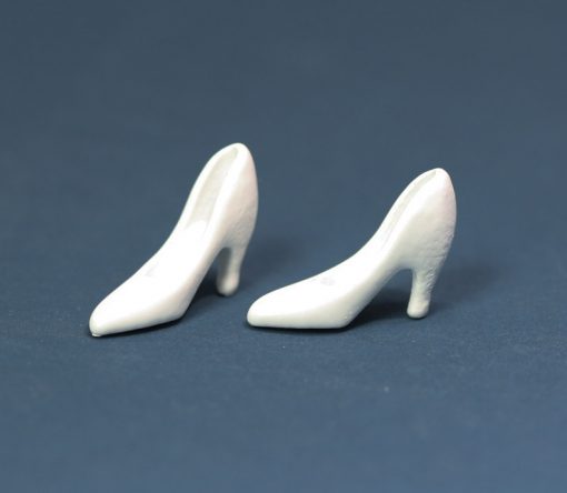 Pair of White High Heel Ladies Shoes