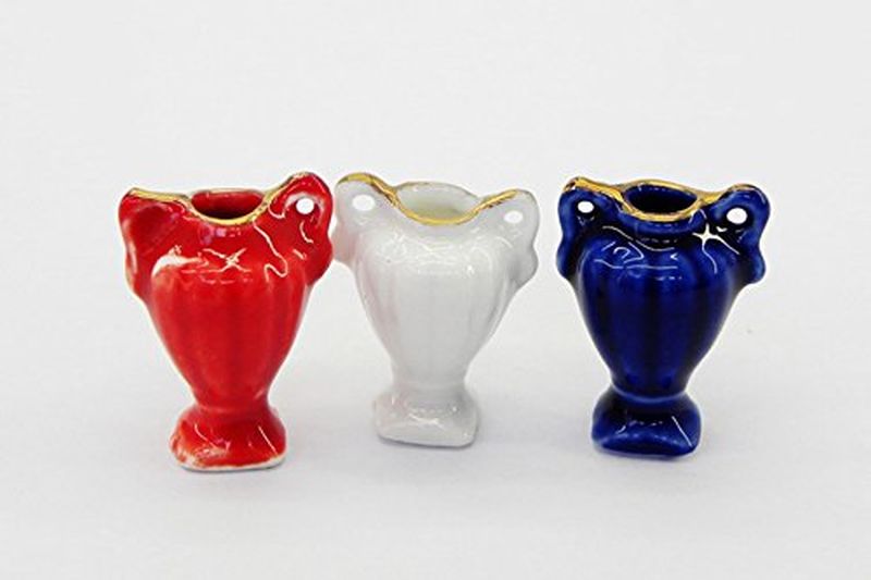 Set of 3 Colorful Vases with Handles