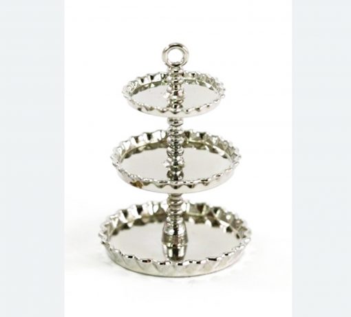 Silver Three Tier Dessert or Cake Stand