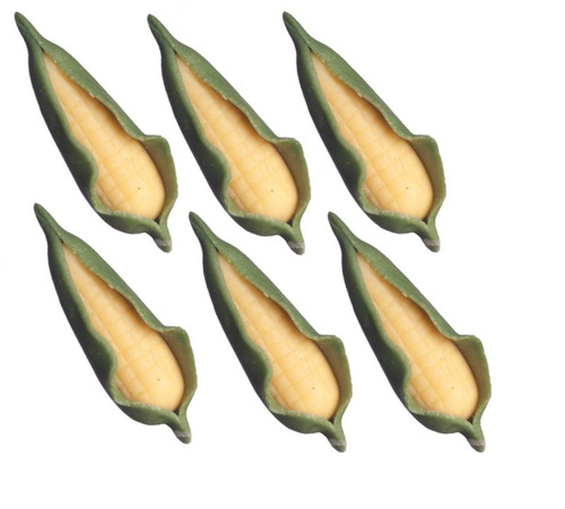 Set of 6 Ears of Corn in Husk