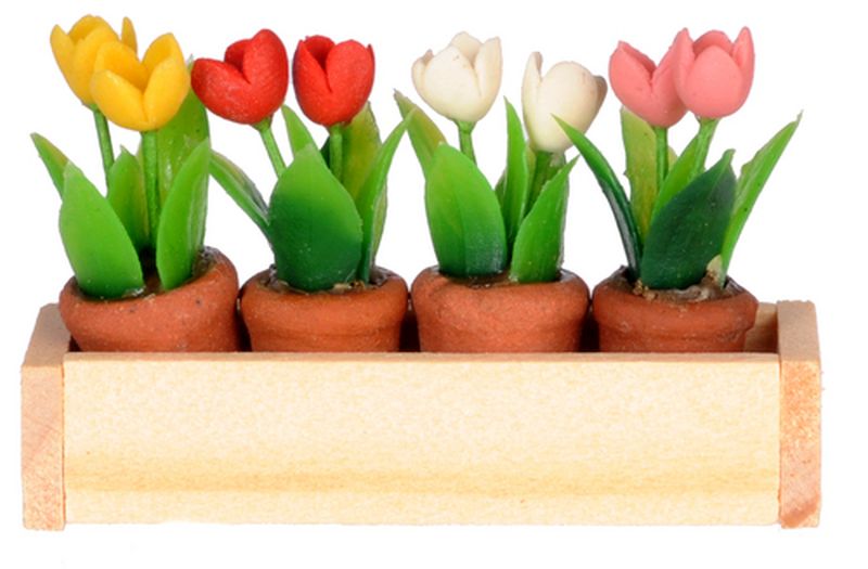 Window Box w/ Flower Pots by International Miniatures