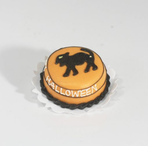 SaLe!!!  Halloween Black Cat Artisan Cake on a Doily