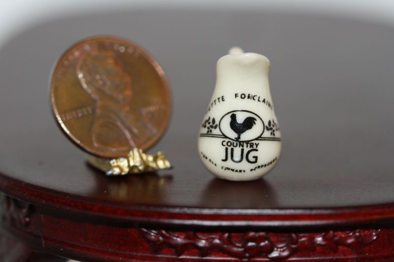 Cream Porcelain Jug/Pitcher w/ Rooster Design