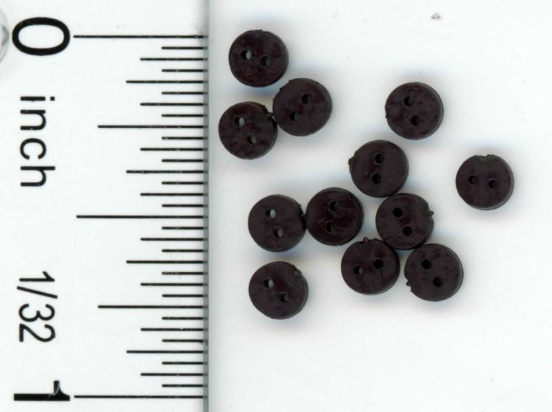 Set of 12 Black Buttons (4mm) by Multi Minis