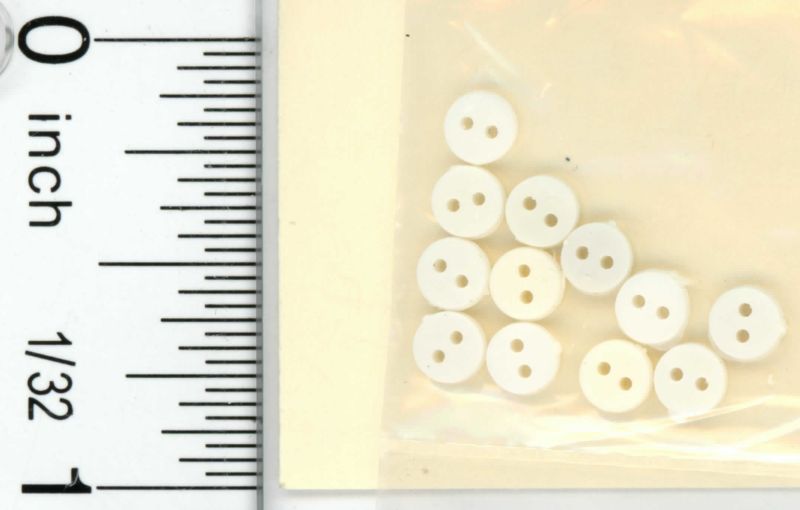 Set of 12 White Buttons (4mm) by Multi Minis