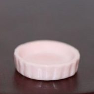 Pink Porcelain Quiche or Pie Dish with Fluted Edge