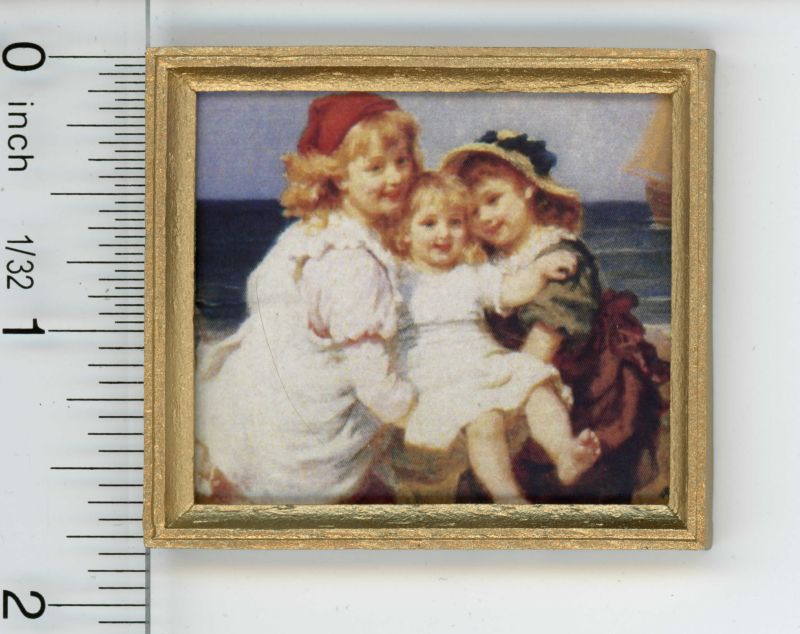 Gold Framed Picture of Three Young Girls