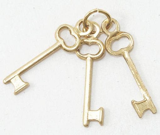 Set of 3 Brass Keys on a Ring by Multi Minis