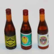 Set of 3 Economy Wine Bottles