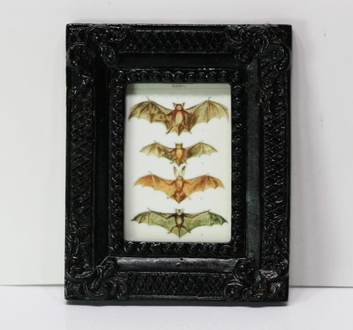 Dark Framed Picture of Flying Bats