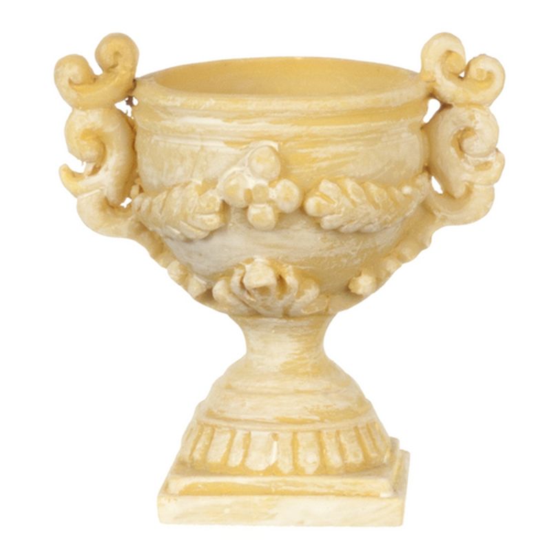 Decorative Ivory Garden Urn by Miniatures World