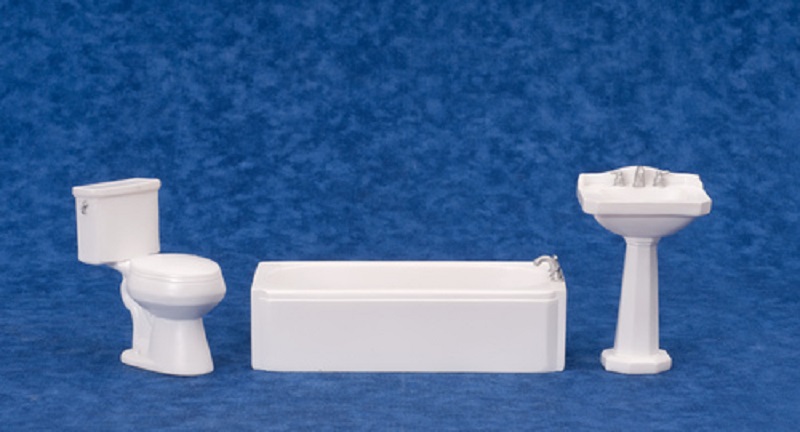 Three Piece White Resin Bathroom Set by Houseworks