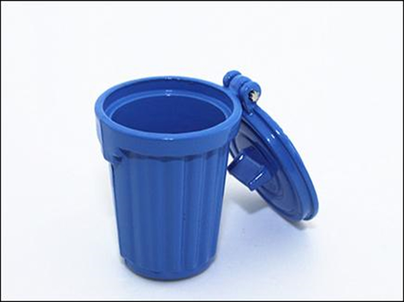 Outdor Metal Garbage Can in Blue