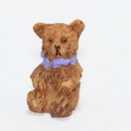 Resin 1:24 Scale Teddy Bear with a Lavender Ribbon