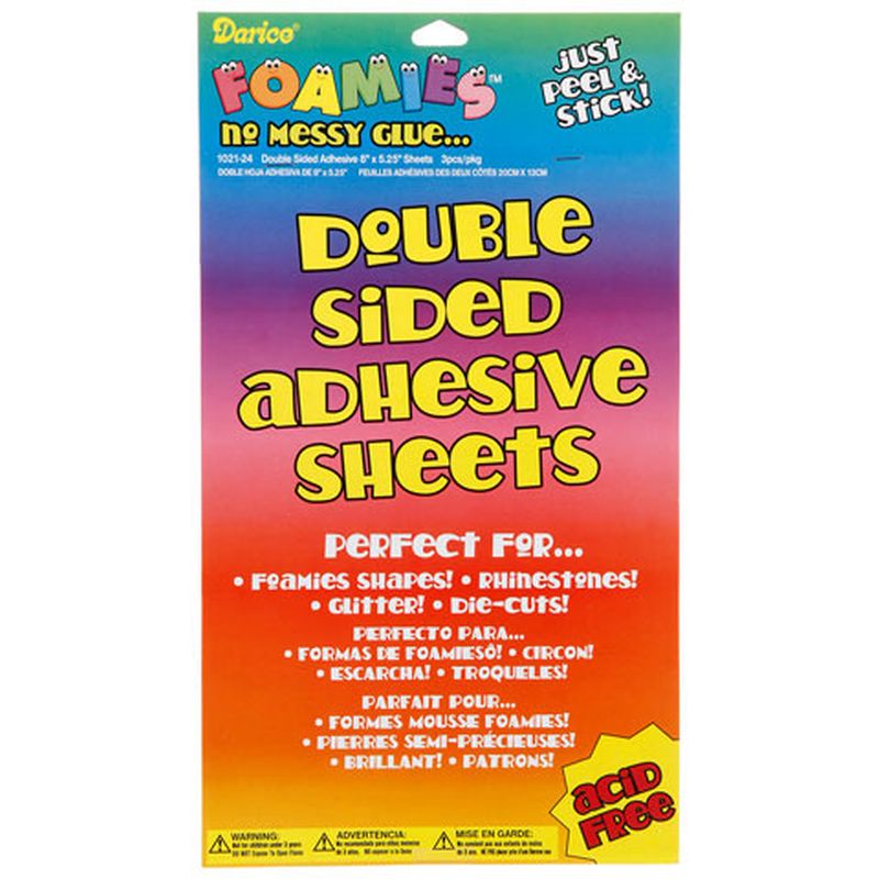 Three Pack of Double Sided Adhesive Sheets (8 inches x 5  1/4 inches)