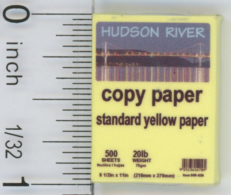 Ream of Yellow Copy Paper by Hudson River Miniatures