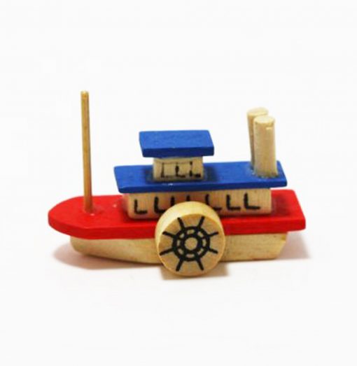 Children's Hand Painted Wood Toy Boat