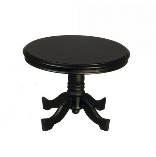 Round Wooden Black Table by Town Square Miniatures