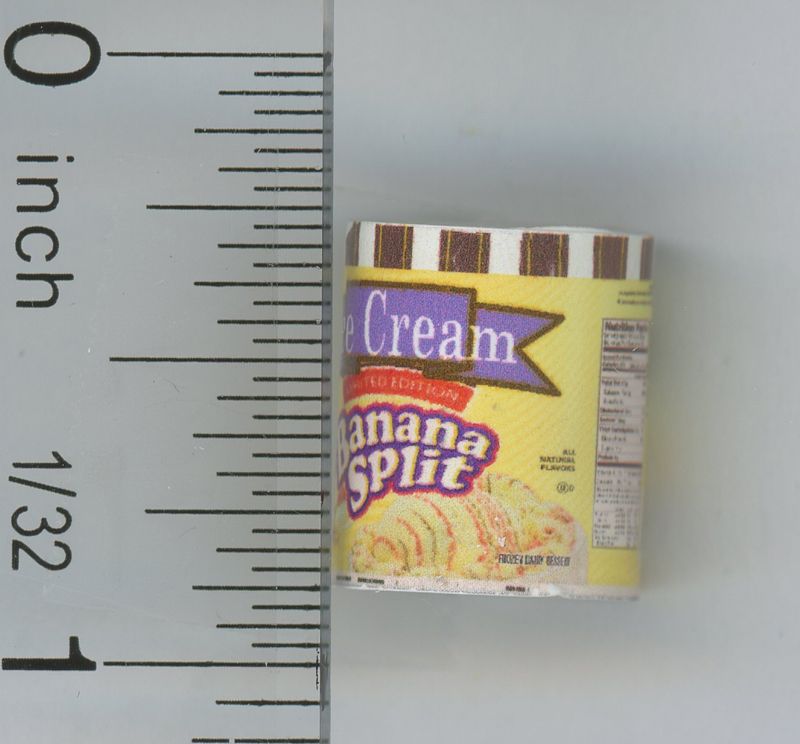 Tub of Banana Split Flavored Ice Cream by Cindi's Mini's