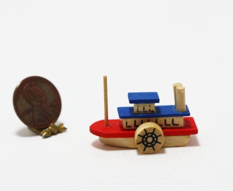 Children's Hand Painted Wood Toy Boat