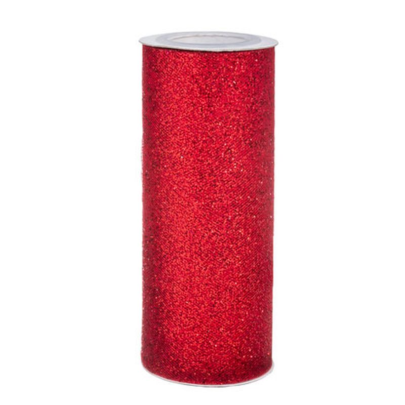 Red Glitter Tulle Netting
