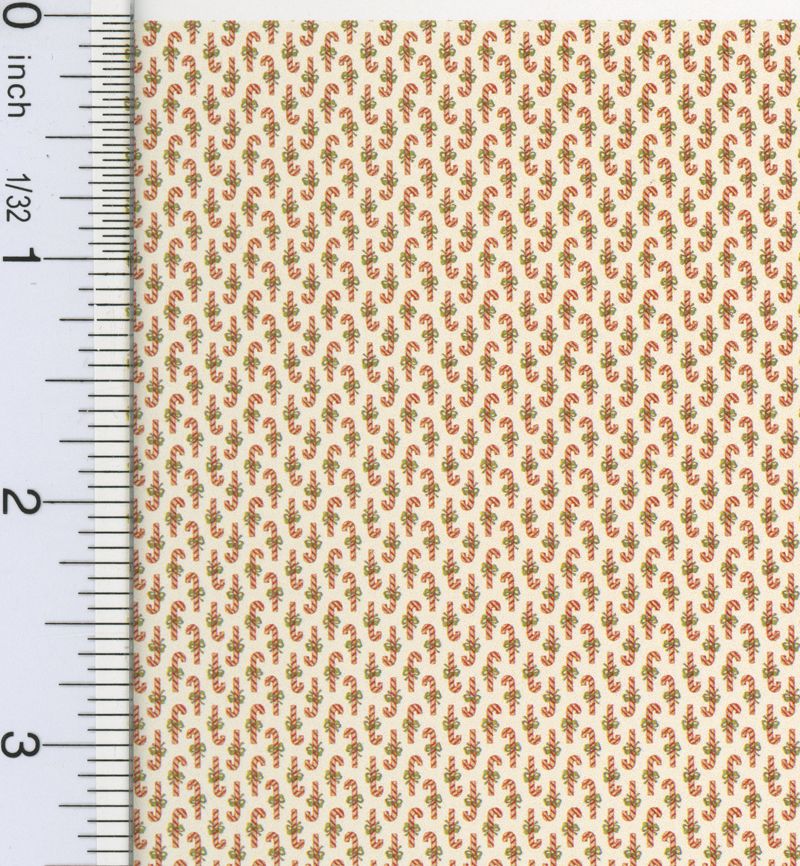 1:48 Scale "Candy Cane w/Bow" Wallpaper by Itsy Bitsy Mini