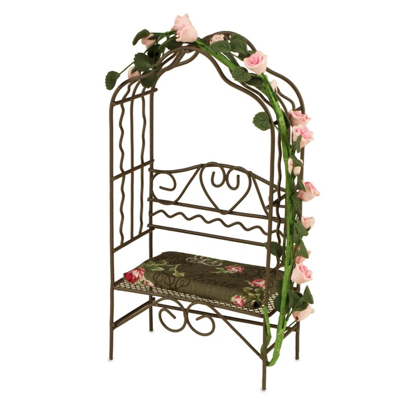 Wire Garden Arbor w/Cushion in Brown by Reutter Porcelain
