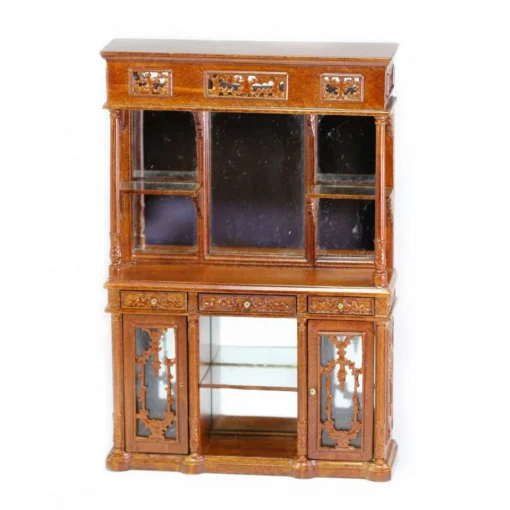 Ornate Victorian Mirrored Wall Cabinet in Walnut Clearance