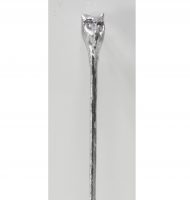 Owl Head Walking Cane in White Metal
