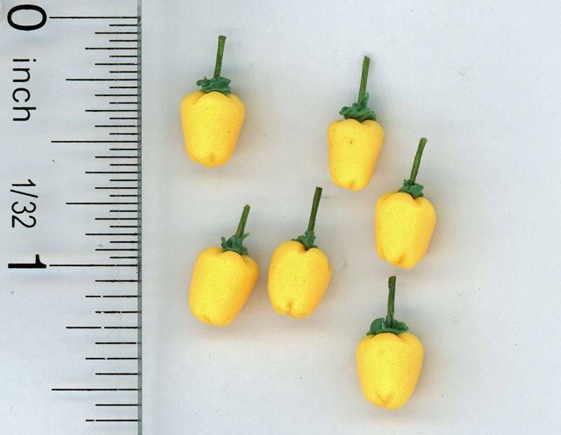 Set of Six Garden Fresh Yellow Peppers by Bright deLights