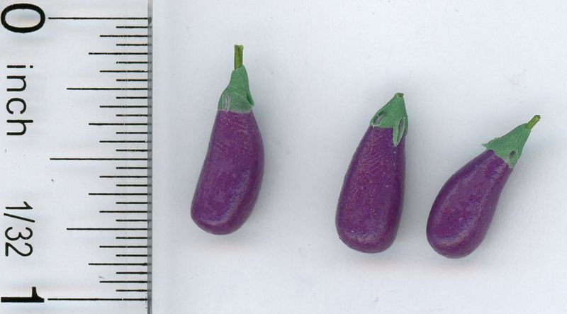 Set of Three Garden Fresh Eggplants by Bright deLights