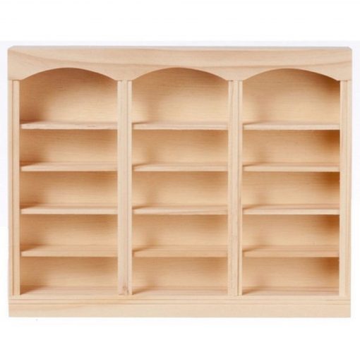 Unfinished Wood 3-Unit, 5-Shelf Bookcase by Houseworks HW5011