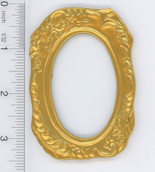 Large Oval Gold Picture Frame w/Real Glass