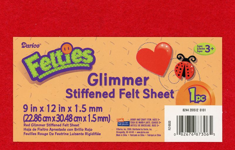 Stiffened Felt Sheet in Glimmer Red by Darice