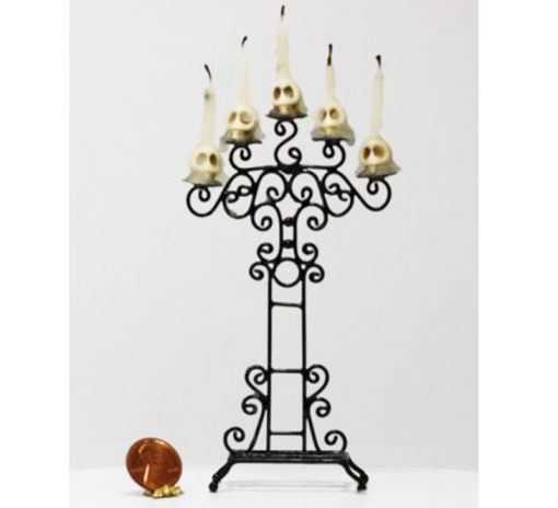 Large Standing Skull Candelabra for Halloween