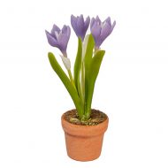 Crocus Spring Flowering Bulb in a Clay Pot by Town Square Miniatures g6324