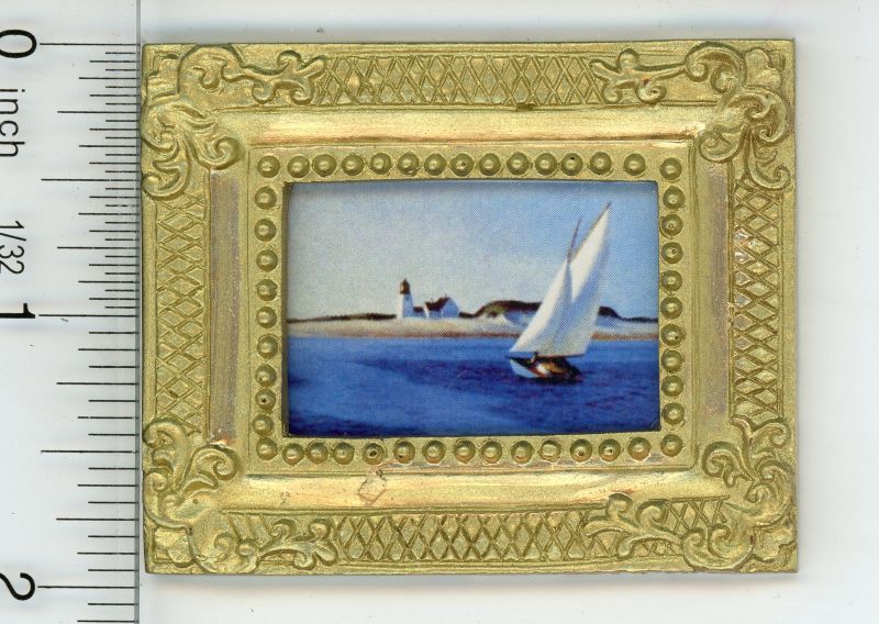 Print of a Famous Sailboat Painting in a Gold Frame