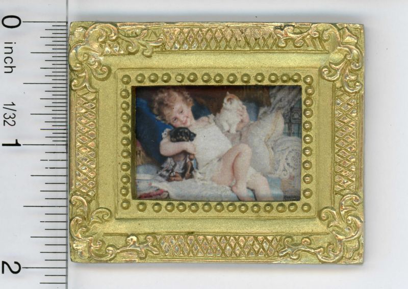 Framed Print of a Young Lady w/Her Pets