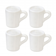 Set of 4 Small White Mugs by Town Square Miniatures G7323