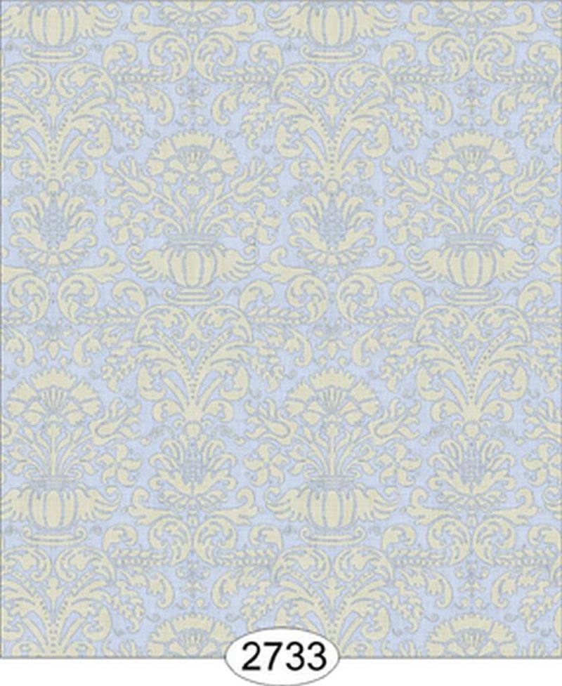 Annabelle Mini Damask Blue Serenity w/Cream Wallpaper