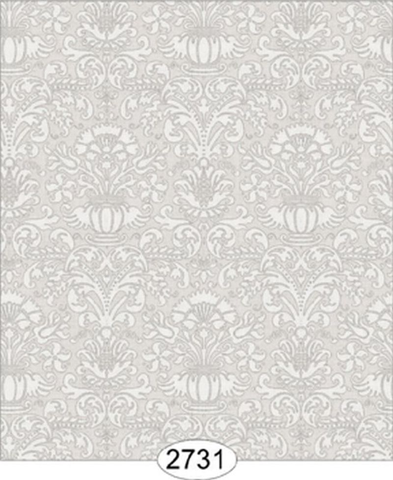 Annabelle Mini Damask Grey Silver Wallpaper