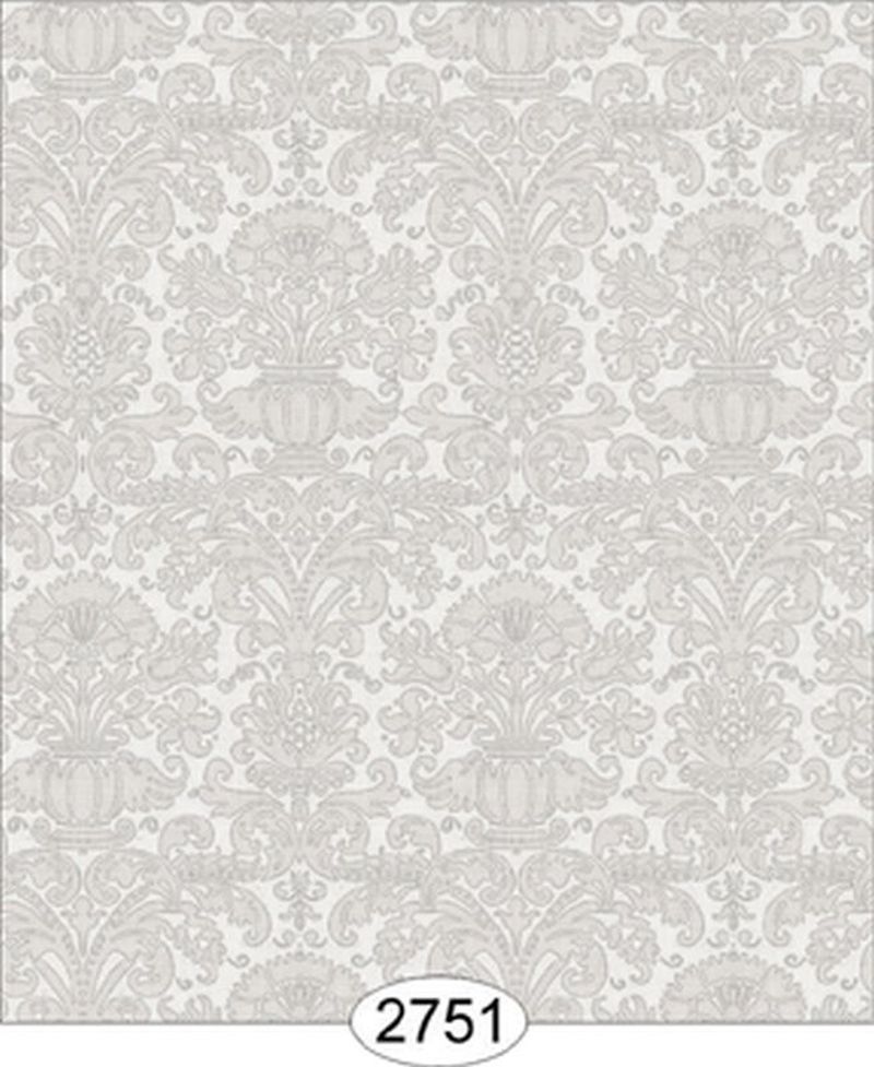 Annabelle Mini Reverse Damask Grey Silver Wallpaper