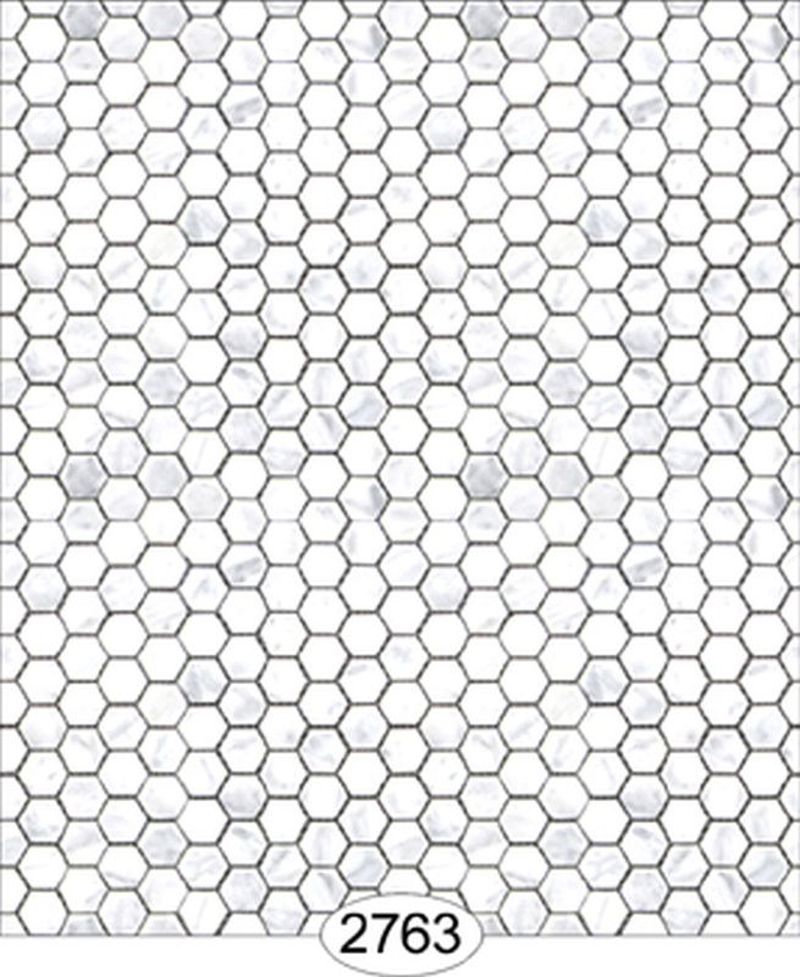 Carrara Marble Hexagon Tile White Wallpaper