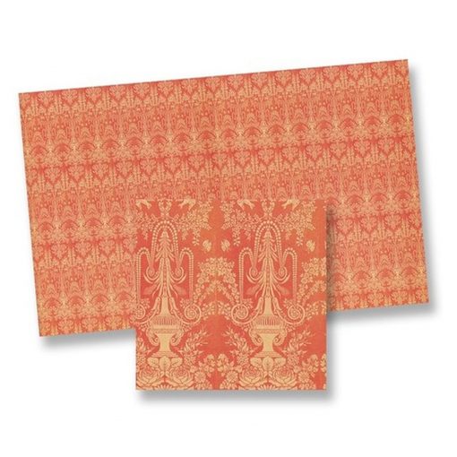 Orange Damask Wallpaper by World Model 35572