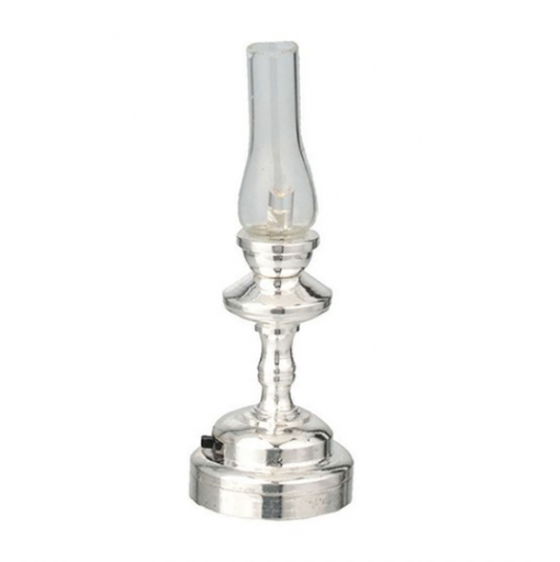 LED Silver Hurricane Lamp by Houseworks hw2351