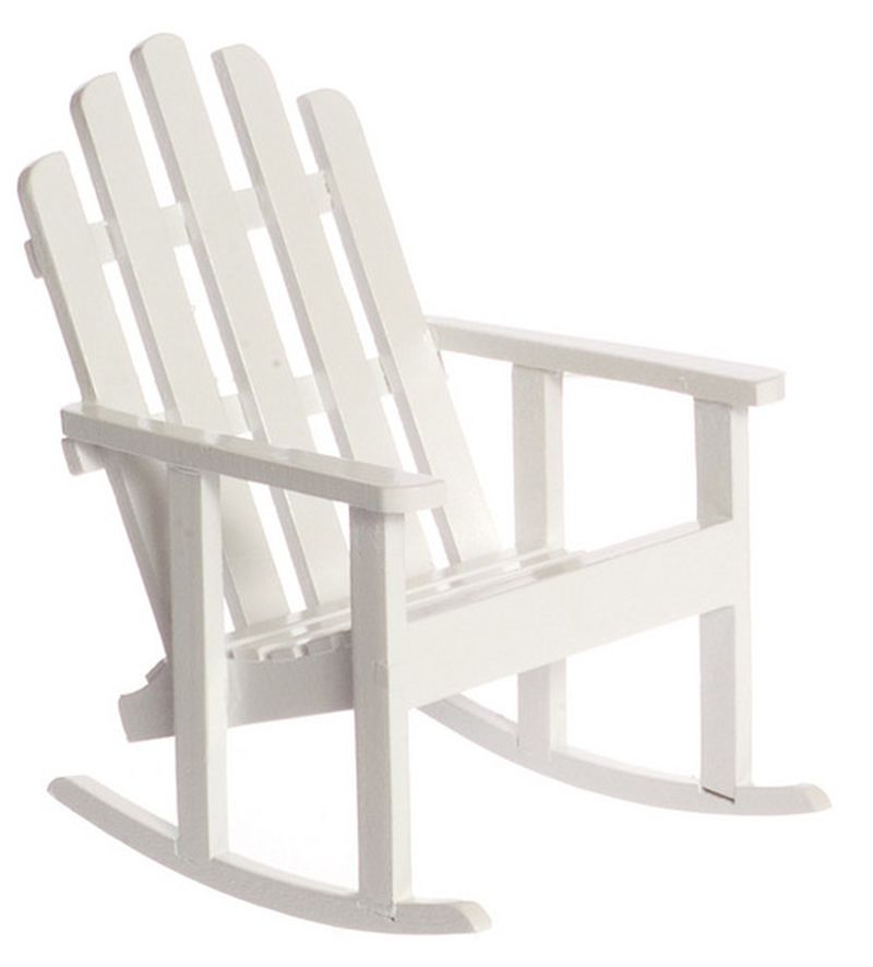 Adirondack Rocking Chair in White by Town Square Miniatures