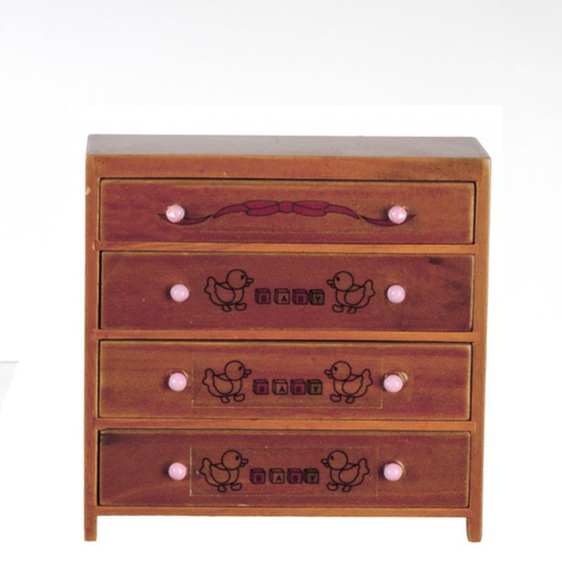 4 Drawer Walnut Dresser w/ABC Design
