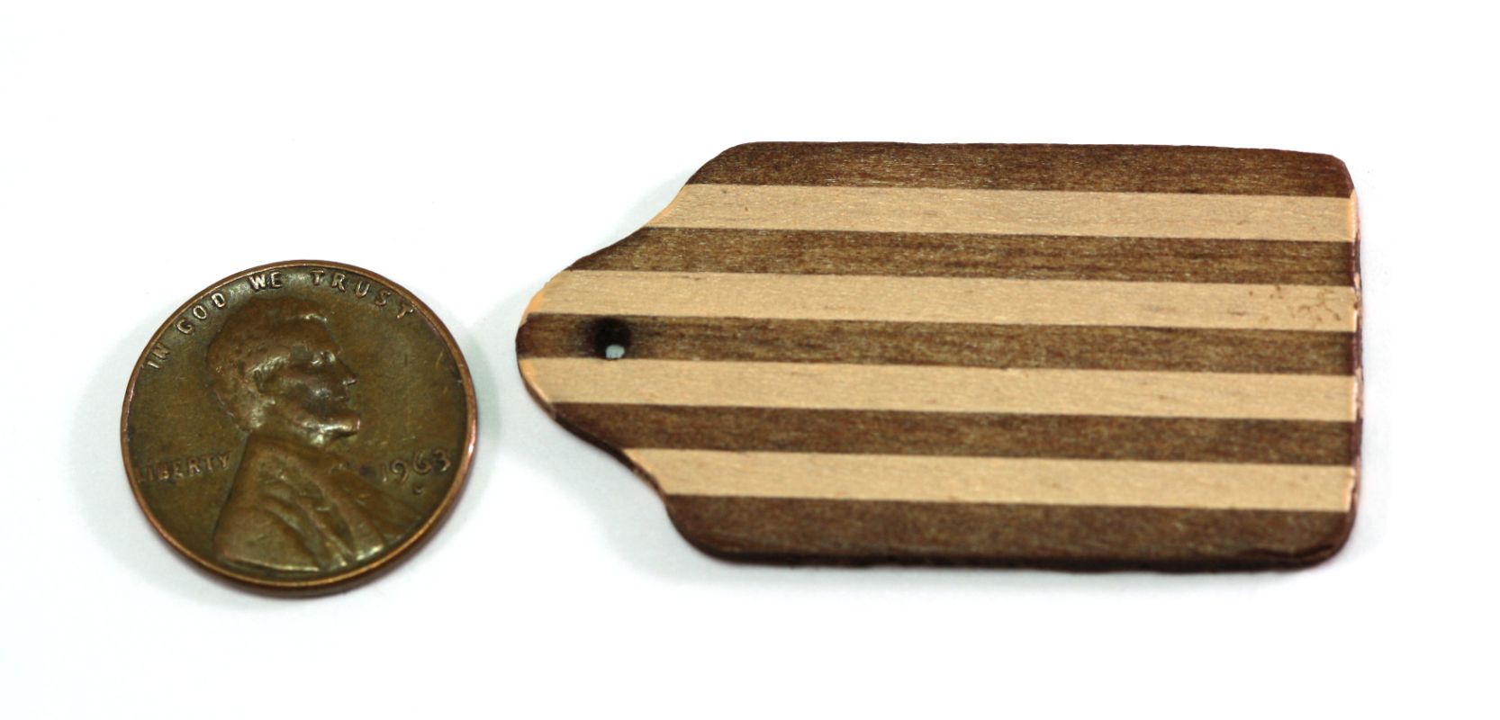 Dollhouse Miniature Cutting Board, Dark and Light Wood #IM65269